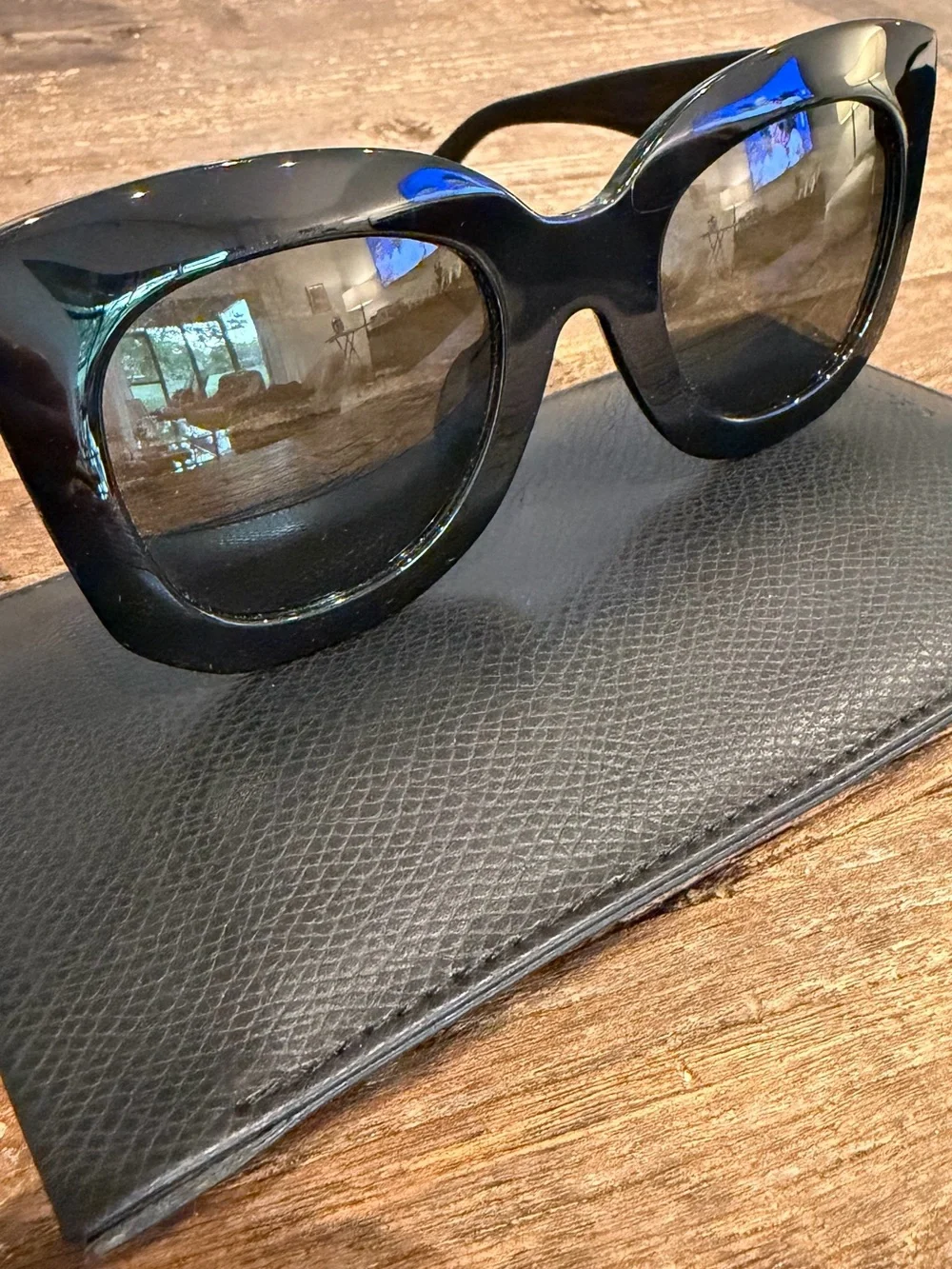 Celine Black Oversized Cat-Eye Sunglasses
